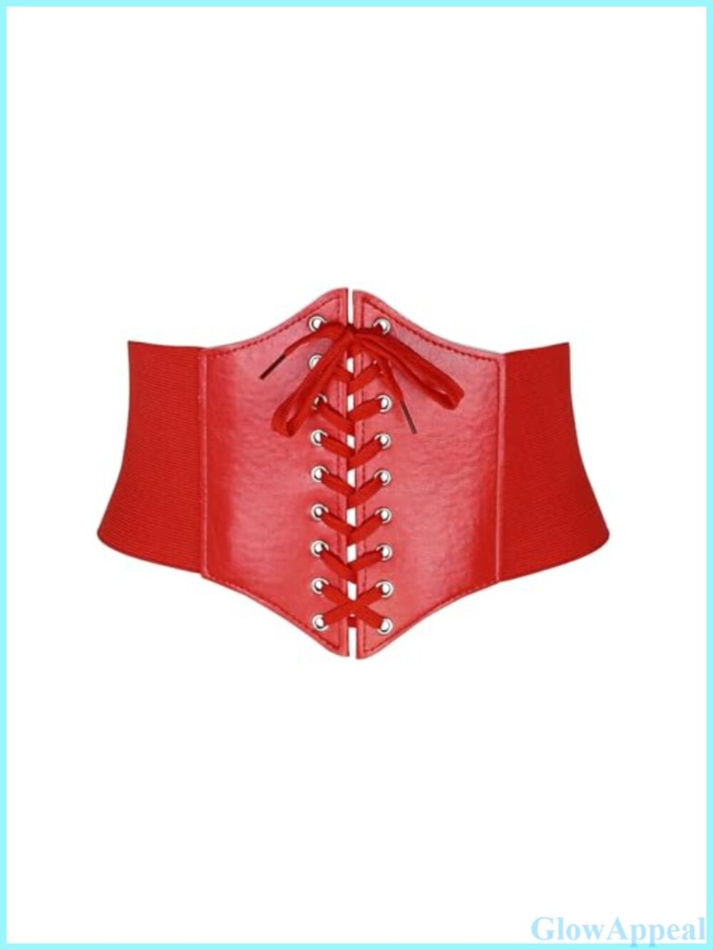 PU Leather Elastic Corset Belt Lace-Up Wide Waist Belt for Dresses Cosplay